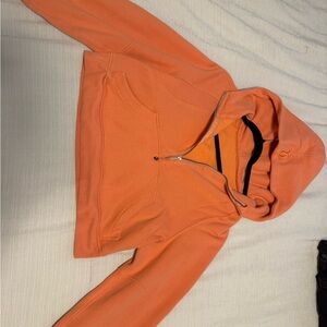 Lululemon Athletica Coral Quarter-Zip Scuba Hoodie